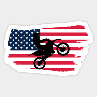Awesome American flag Dirt bike/Motocross design. Sticker